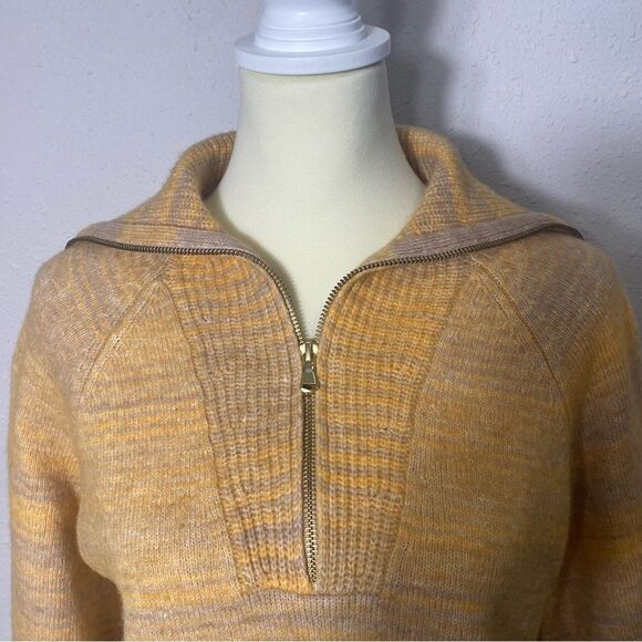 J.Crew Italian Space-Dyed 1/2 Zip Wool Cashmere Knit Sweater Womens Size Sml/Med - Picture 12 of 16